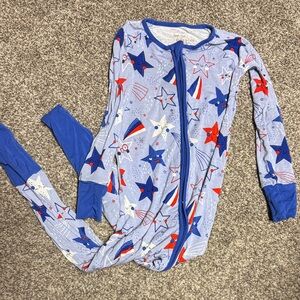 Little Sleepies 4th of July Star Patterned Pajama Footies 3T